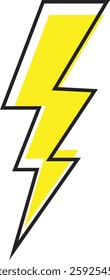 Flash lightning power icon. Energy and thunder electricity symbol concept. Thunder bolt flash vector isolated on transparent background, yellow flash lightning bolt icon. Vector illustration.