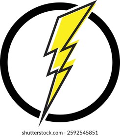 Flash lightning power icon. Energy and thunder electricity symbol concept. Thunder bolt flash vector isolated on transparent background, yellow flash lightning bolt icon. Vector illustration.