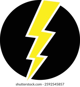 Flash lightning power icon. Energy and thunder electricity symbol concept. Thunder bolt flash vector isolated on transparent background, yellow flash lightning bolt icon. Vector illustration.