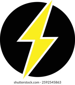 Flash lightning power icon. Energy and thunder electricity symbol concept. Thunder bolt flash vector isolated on transparent background, yellow flash lightning bolt icon. Vector illustration.