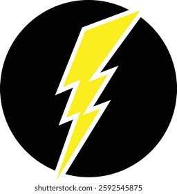 Flash lightning power icon. Energy and thunder electricity symbol concept. Thunder bolt flash vector isolated on transparent background, yellow flash lightning bolt icon. Vector illustration.