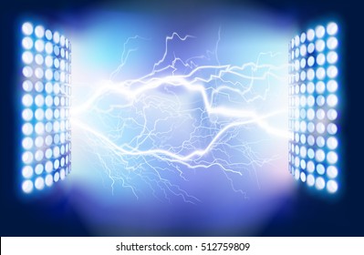 Flash of lightning. Vector illustration.