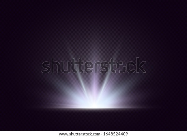 Flash lights on a transparent background. Bright\
flashes and glare. Star or\
Sun.