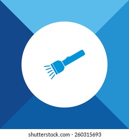 Flash Light-Torch Icon On Blue Background. Eps-10.