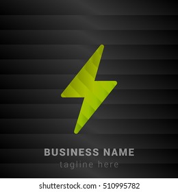 Flash Lime Green and Black silk fashion premium icon / Logo