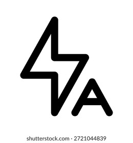 Ícone de linha do Flash. O ícone pode ser usado para sites, aplicativos móveis, modelos de apresentação, ilustração, etc.