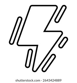 flash line icon design. flash thin black outline symbol vector illustration. editable stroke icon on transparent background.