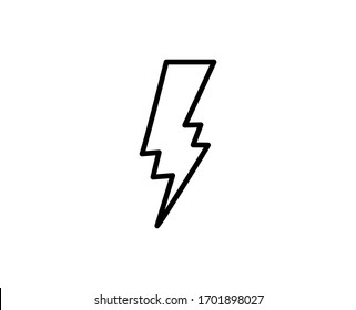 Icono de línea Flash. Símbolo vectorial en estilo plano y moderno sobre fondo blanco. Flash canto para el diseño.