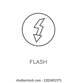 Flash linear icon. Flash concept stroke symbol design. Thin graphic elements vector illustration, outline pattern on a white background, eps 10.