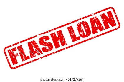 FLASH LOAN red stamp text on white