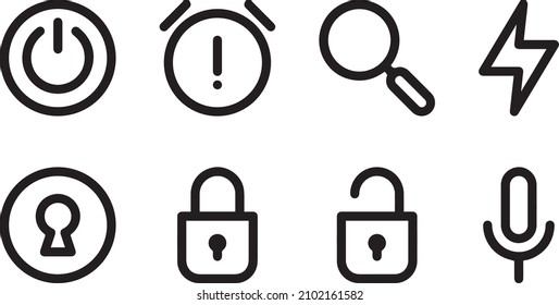 flash lock mic clock icon design