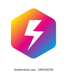 Flash Logo abstract design vector template. Lighting bolt icon. Logo Thunder electricity Power Fast Speed Logotype concept. Vector. EPS 10