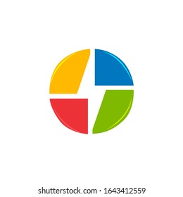 Flash Logo abstract design vector template. Lighting bolt icon. Logo Thunder electricity Power Fast Speed Logotype concept.