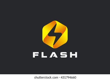 Flash Logo abstract design vector template. Lighting bolt icon.
Logo Thunder electricity Power Fast Speed Logotype concept.