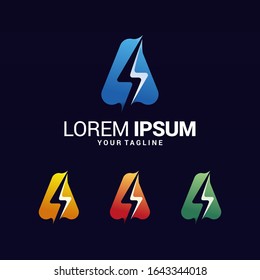 Flash Logo circle design vector template. Thunderbolt symbol. Eps 10