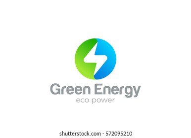 Flash Logo Circle Design Vector Template. Thunderbolt Symbol.
Green Energy Eco Power Electric Logotype Concept.