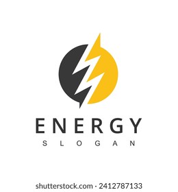 Flash Logo Energy Power design vector template. Thunderbolt voltage electric Logo