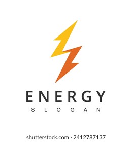 Flash Logo Energy Power design vector template. Thunderbolt voltage electric Logo