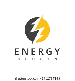 Flash Logo Energy Power design vector template. Thunderbolt voltage electric Logo