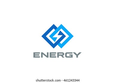 Flash Logo Rhombus Design Vector Template.
Infinite Energy Power Concept Icon.