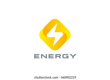 Flash Logo square rhombus design vector template. Thunderbolt symbol.
Energy Power electric speed creative Logotype concept.