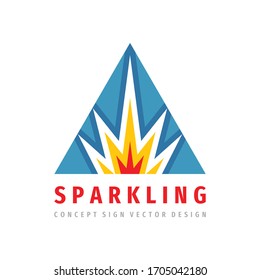 Flash logo template design. Spark concept sign. Abstract triangle symbol. Energy power icon. Business emblem. Crown insignia. Vector illustration. 