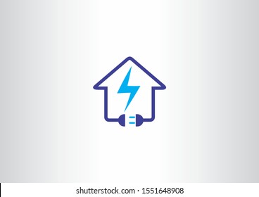 Flash Logo vector template with electric plugs design. Home electric plugs shape logo concept.