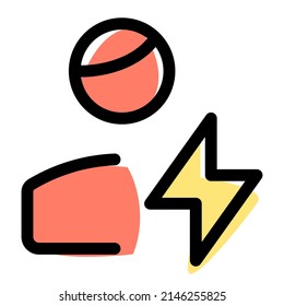 flash logotype used for profile pictures as a indication of energized