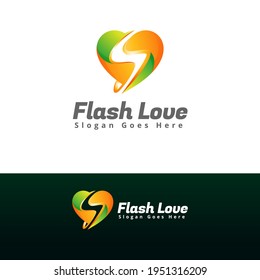 flash love logo design template