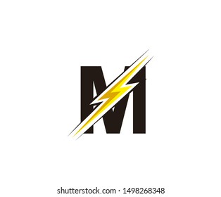Flash-M-Letter-Logo, Vektorillustration für elektrische Bolzen