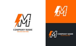 Flash M Letter Logo Icon Template. Illustration Vector Graphic. Design Concept Electrical Bolt With Initial M Letter Logo Design. Perfect For Corporate, Technology, Initial , Community And More Techno