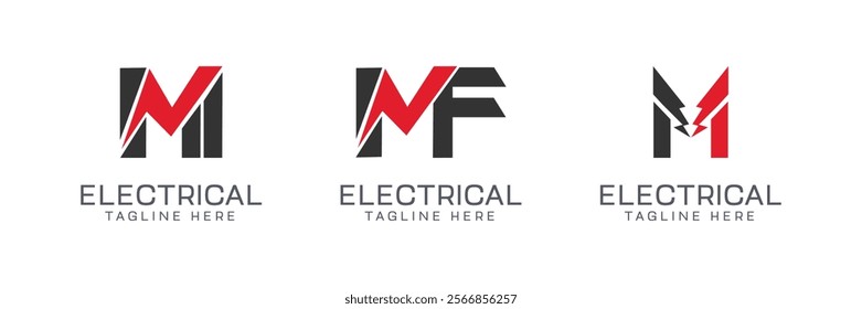 Flash M Letter Logo Icon Template. Illustration vector graphic. Design concept Electrical Bolt With Initial M Letter Logo Design. Perfect for corporate, technology, initial , community and more techno