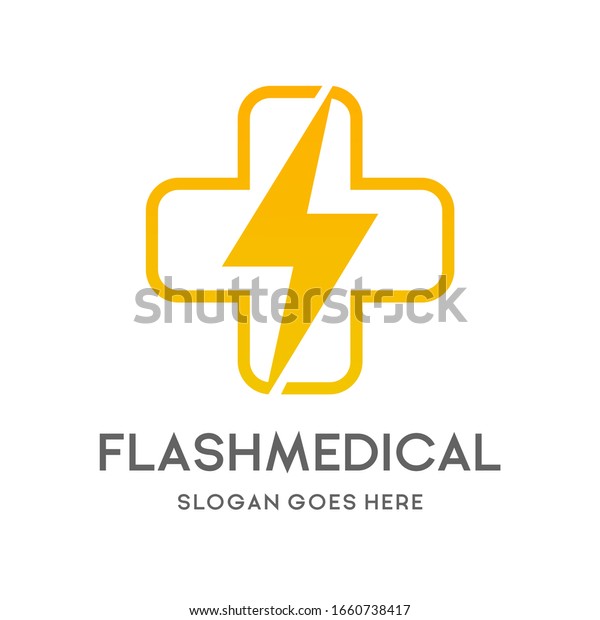 Flash Medical Vector Logo Template This Stock Vector (Royalty Free