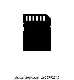 Placa de memória Flash, ícone de vetor plano sólido de armazenamento Micro SD isolado no fundo branco.