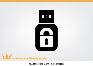Flash memory icon vector EPS 10, abstract sign flat design,  illustration modern isolated badge for website or app - stock info graphics.