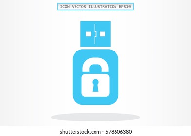 Flash memory icon vector EPS 10, abstract sign flat design,  illustration modern isolated badge for website or app - stock info graphics.