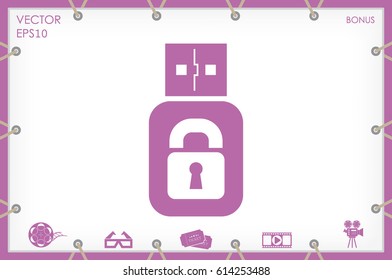 Flash memory icon vector EPS 10, abstract sign flat design,  illustration modern isolated badge for website or app - stock info graphics