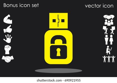 Flash memory icon vector EPS 10, abstract sign flat design,  illustration modern isolated badge for website or app - stock info graphics