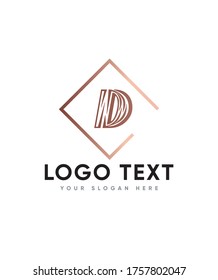Modelación del logotipo de tipo de letra moderna Flash D, logotipo de vectores para identidad empresarial y de empresa 