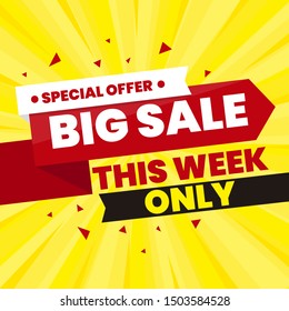Flash modern sale discount banner template promotion
