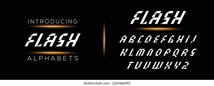 FLASH Modern Sport Italic Font. Typeface urban style fonts for technology, digital, movie, logo design. Alphabet Collections