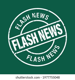 flash news vector stamp isolated on green background
