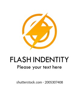 Flash o letter vector logo template. There are font with thunder symbol. Suitable for fast, power, electric, identity and speed.