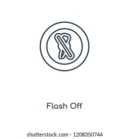 Flash Off concept line icon. Linear Flash Off concept outline symbol design. This simple element illustration can be used for web and mobile UI/UX.