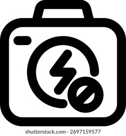 Flash apagado, flash, linterna apagado icono de contorno