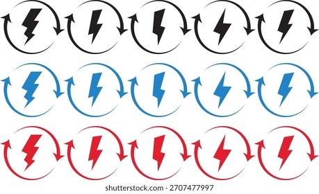 Blitz-off-Symbol schwarz-weißes Vektorzeichen-Sammlungssymbol , 

