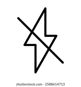 Flash off icon Flat illustration sign