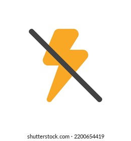 Flash off icon in flat style about camera, use for website mobile app presentation