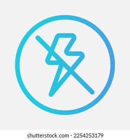 Flash off icon in gradient style about camera, use for website mobile app presentation