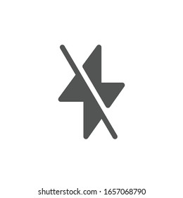 Icono de desactivación aislado en fondo blanco. Ningún símbolo flash moderno, simple, vector, icono para el diseño de sitios web, aplicación móvil, ui.  Ilustración vectorial